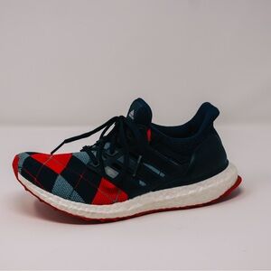 Adidas Checkered Sneakers with Red and Navy